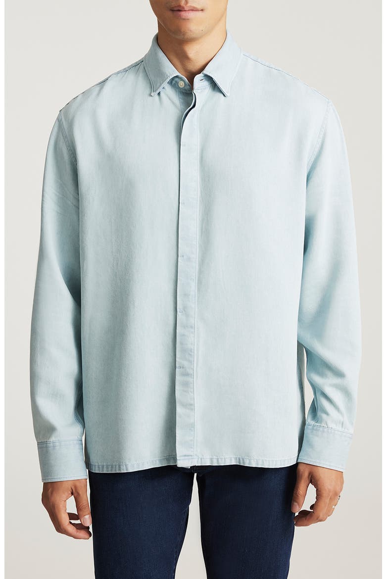 Button-Up Shirt, Main, color, INDIGO