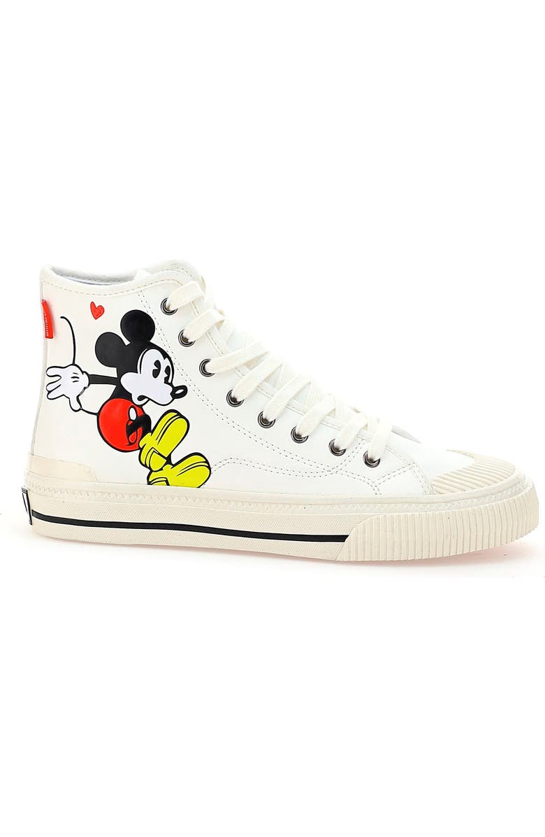 Master of Arts Mickey Graphic High Top Sneakers, Alternate, color, White