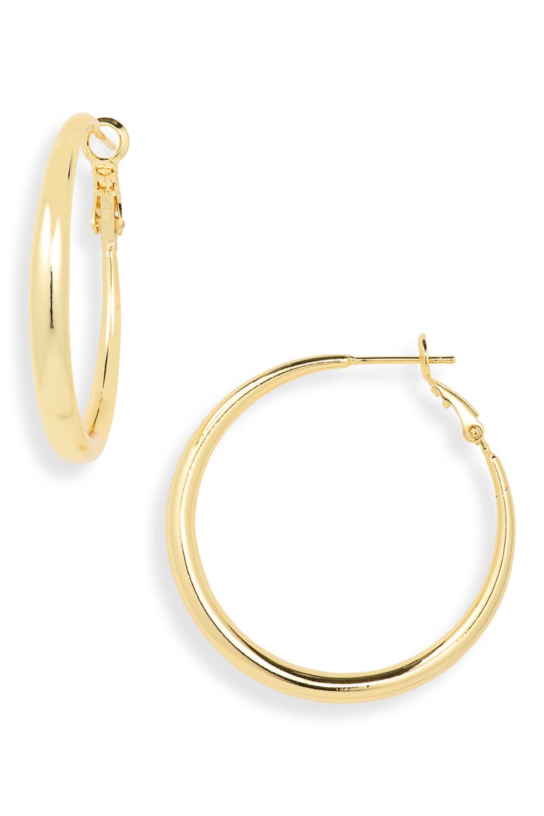 Tubular Hoop Earrings, Main, color, GOLD