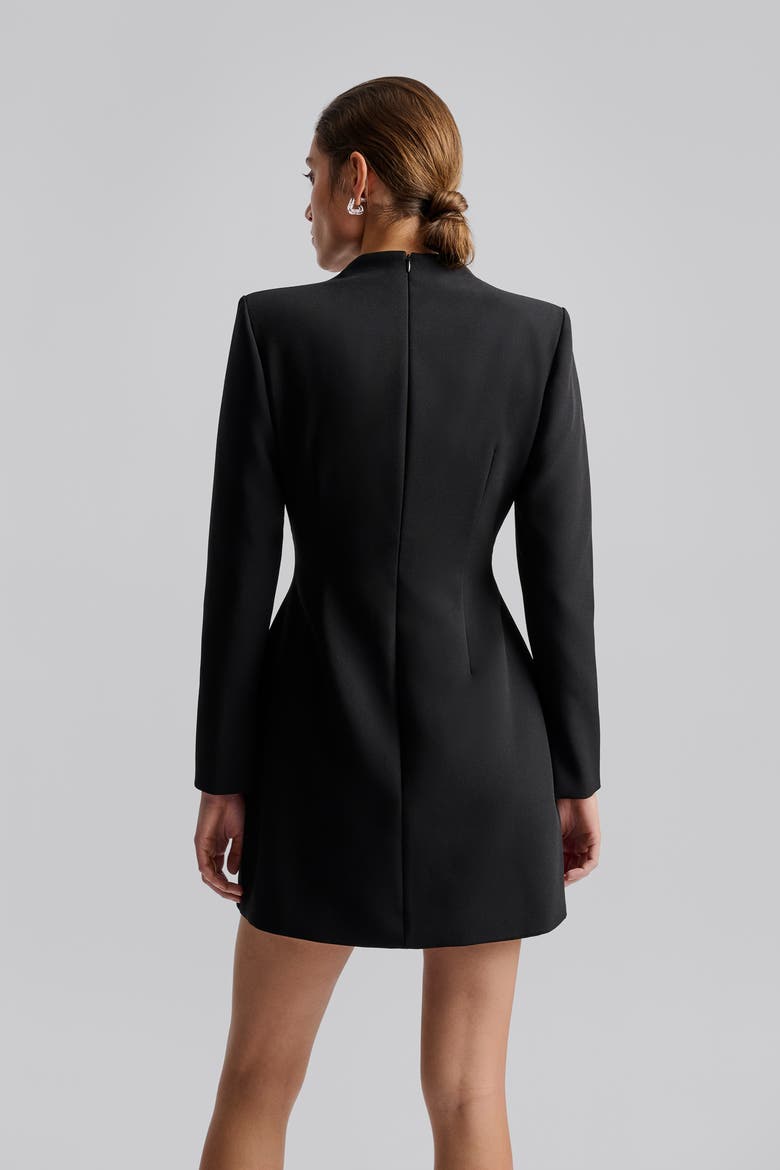 Leanna High Neck Mini Dress, Alternate, color, Black