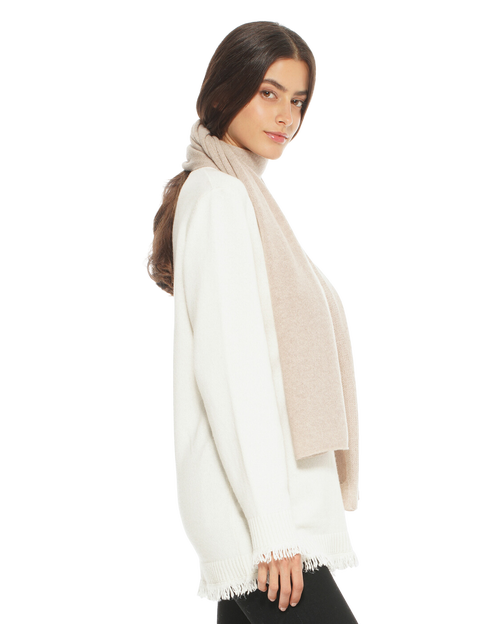 Monticelli Cashmere Pure Cashmere Maxi Wide Scarf Brown In Brown
