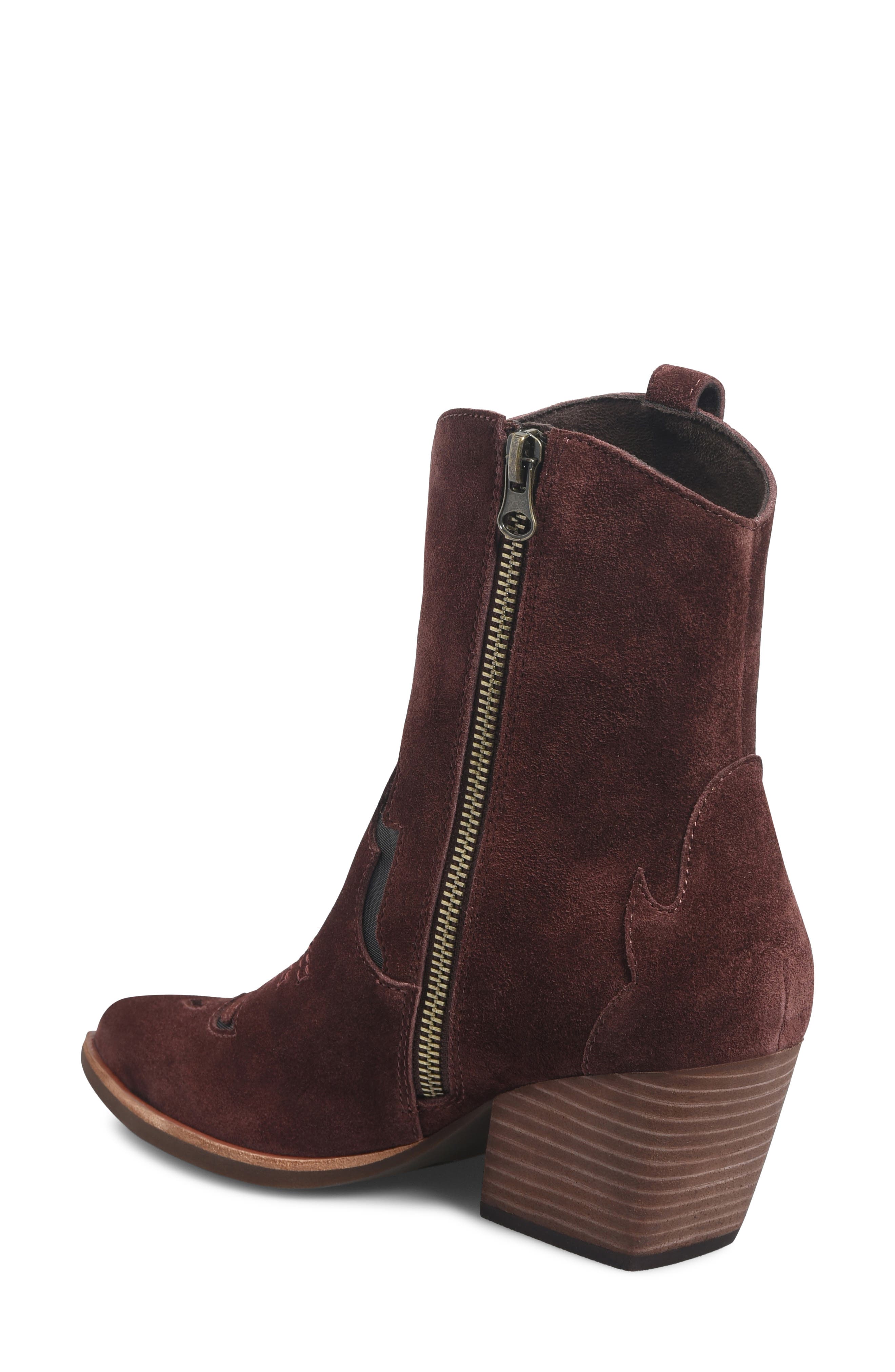 Dallas Western Bootie, Alternate, color, BURGUNDY SUEDE