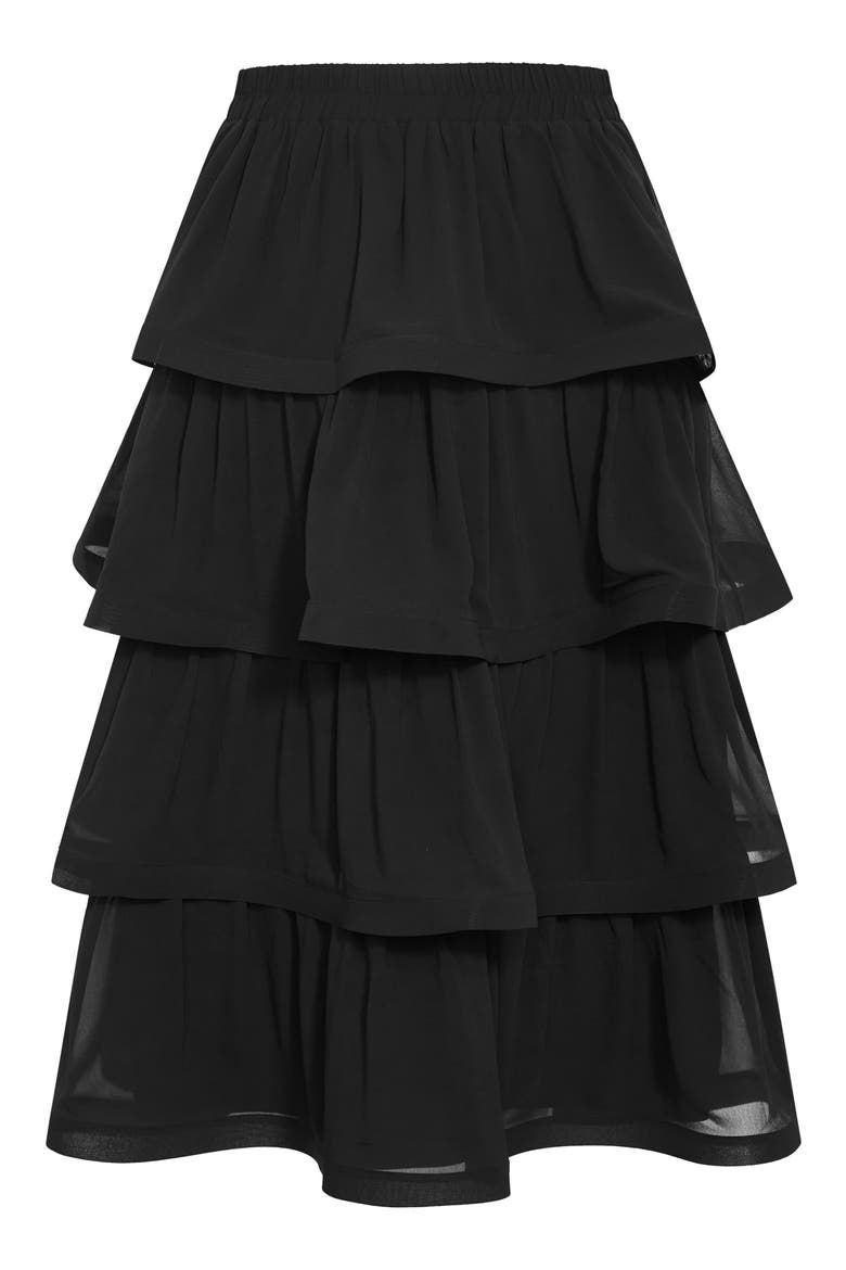 Bianka Ruffle Skirt, Main, color, BLACK