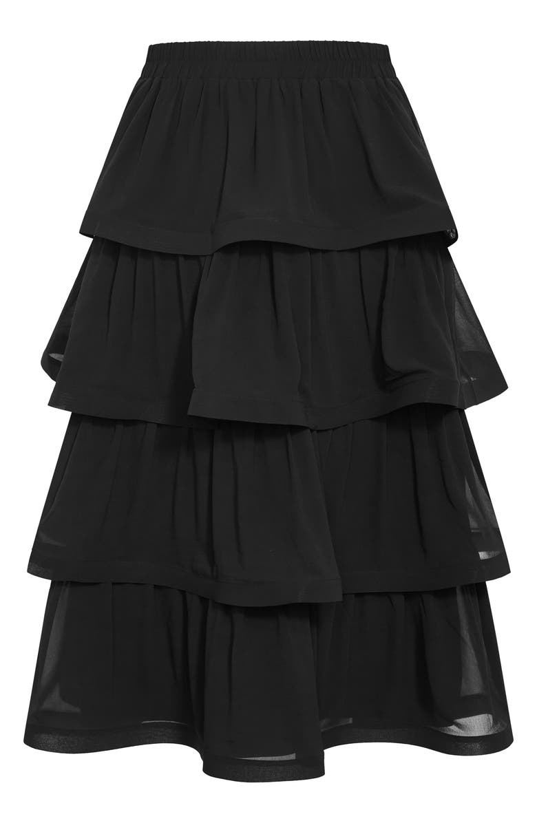 City Chic Bianka Ruffle Skirt, Main, color, Black
