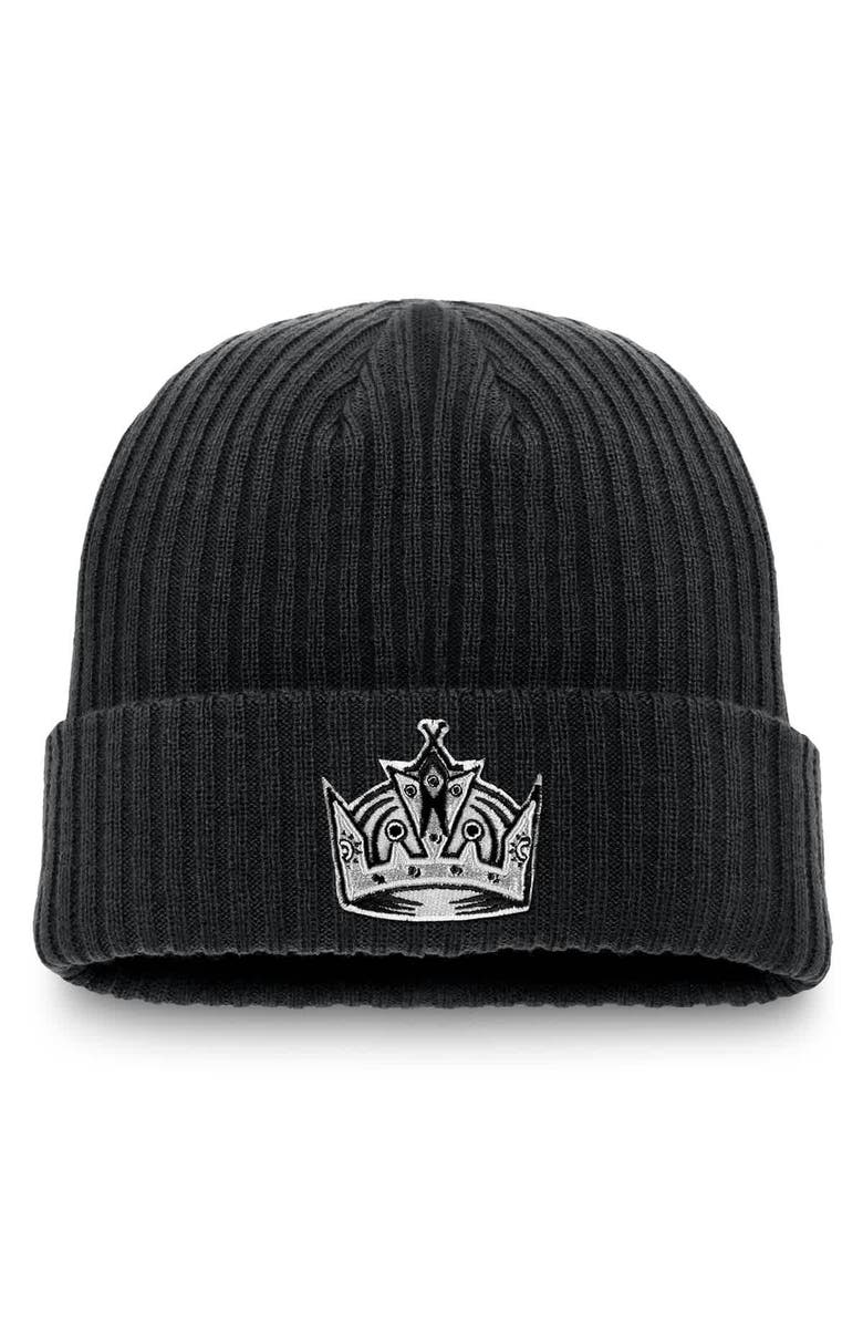 FANATICS Men's Fanatics Black Los Angeles Kings Component Cuffed Knit Hat, Main, color, Black