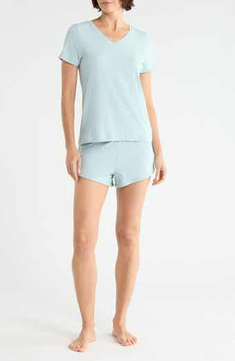 V-Neck T-Shirt & Shorts 2-Piece Pajama Set