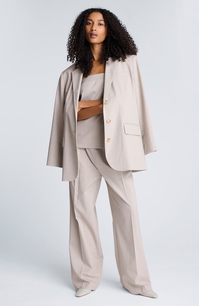 Kenneth Cole Strapless Windowpane Plaid Top, Alternate, color,