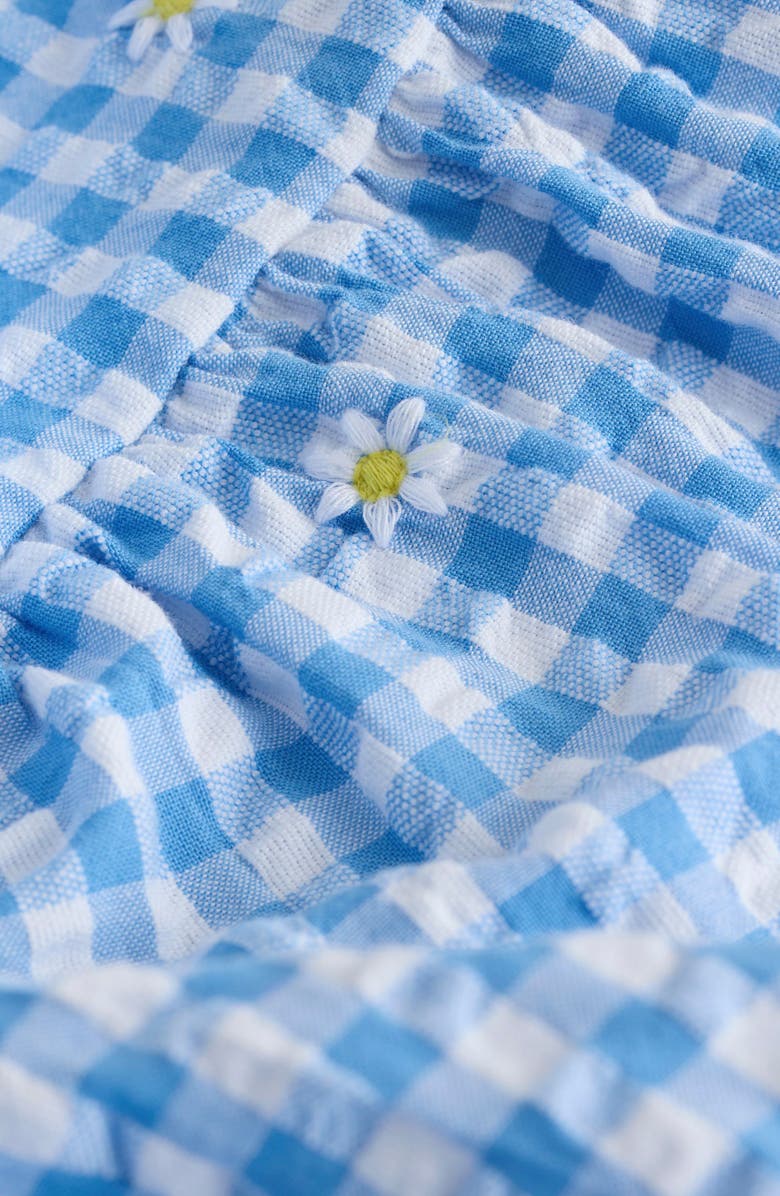 NEXT Kids' Gingham Floral Frill Dress, Alternate, color, Blue