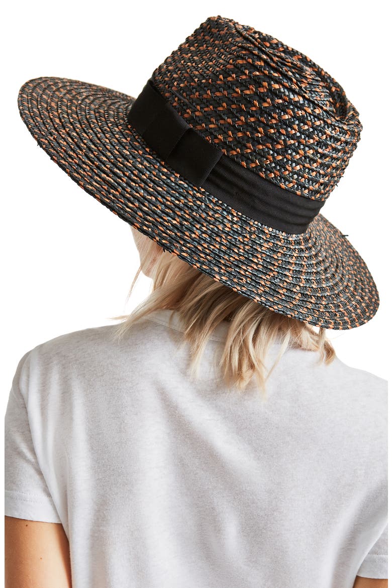 Joanna Straw Hat, Alternate, color, WASHED BLACK