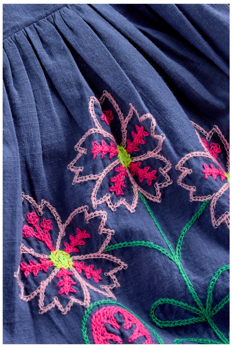 Kids' Annalisa Twirly Embroidered Dress, Alternate, color, DENIM BLUE EMBROIDERY