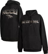 FISLL Men's FISLL Black North Carolina Central Eagles Puff Print Sliced Pullover Hoodie
