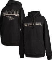 FISLL Men's FISLL Black North Carolina Central Eagles Puff Print Sliced Pullover Hoodie