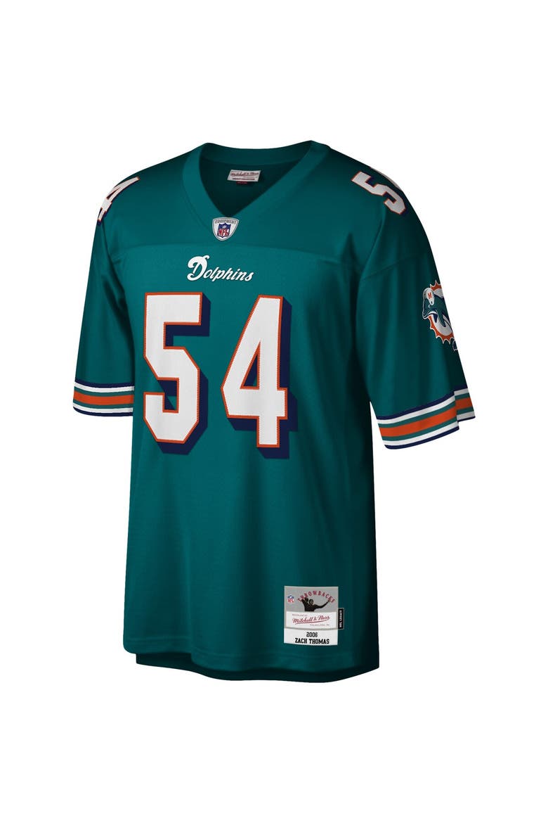 Men's Mitchell & Ness Zach Thomas Aqua Miami Dolphins Legacy Replica Jersey, Alternate, color, Aqua