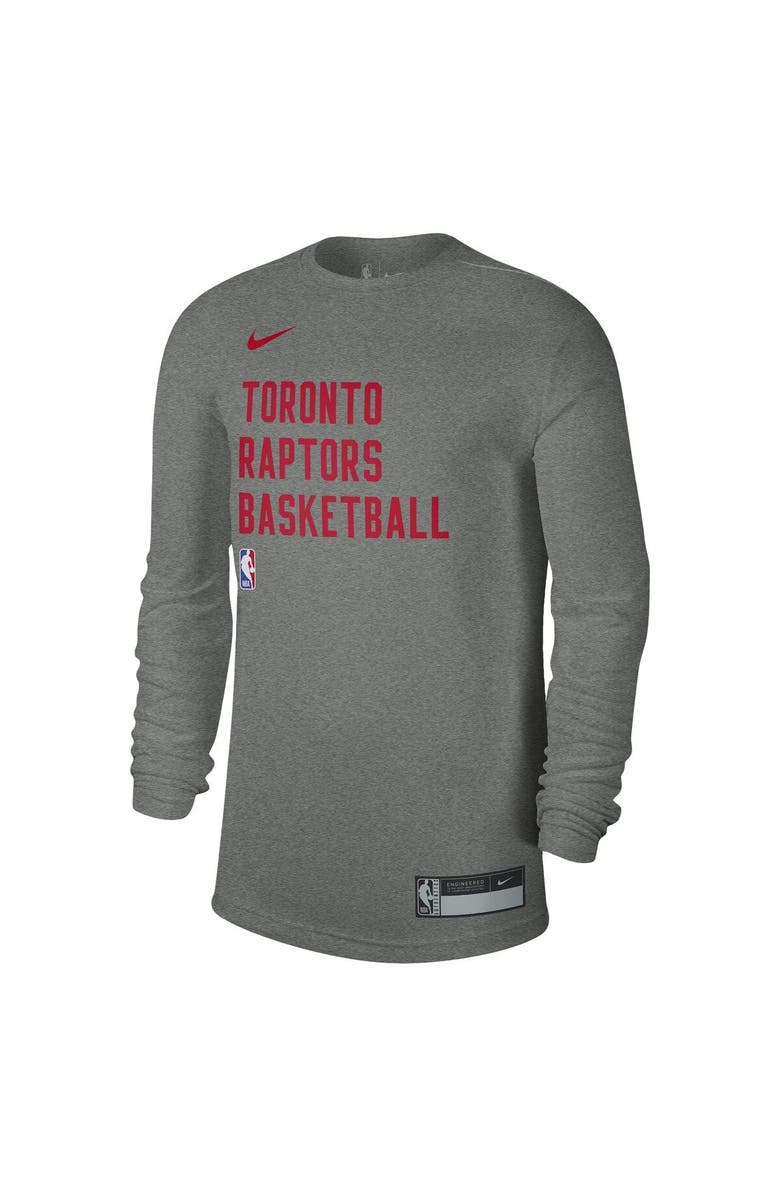 Nike Unisex Nike Heather Gray Toronto Raptors 2023/24 Legend On-Court Practice Long Sleeve T-Shirt, Alternate, color, Heather Gray