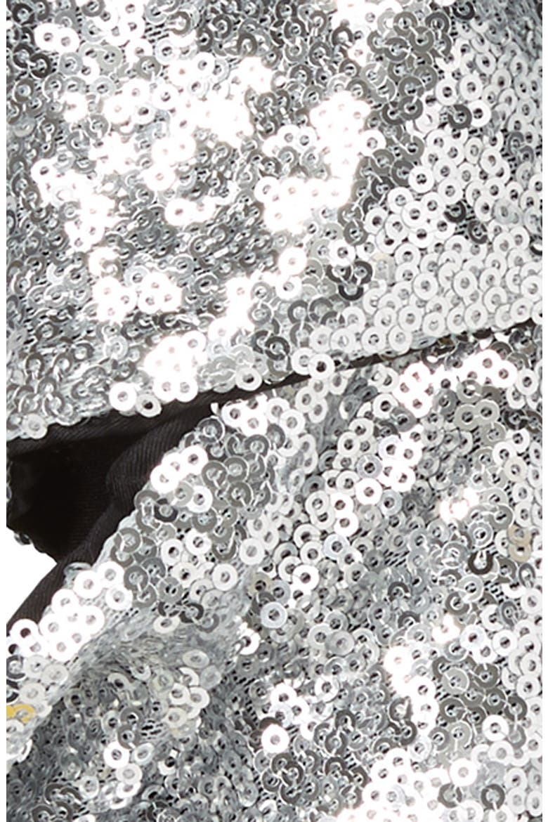 Metallic Sequin Skinny Scarf, Alternate, color, SILVER