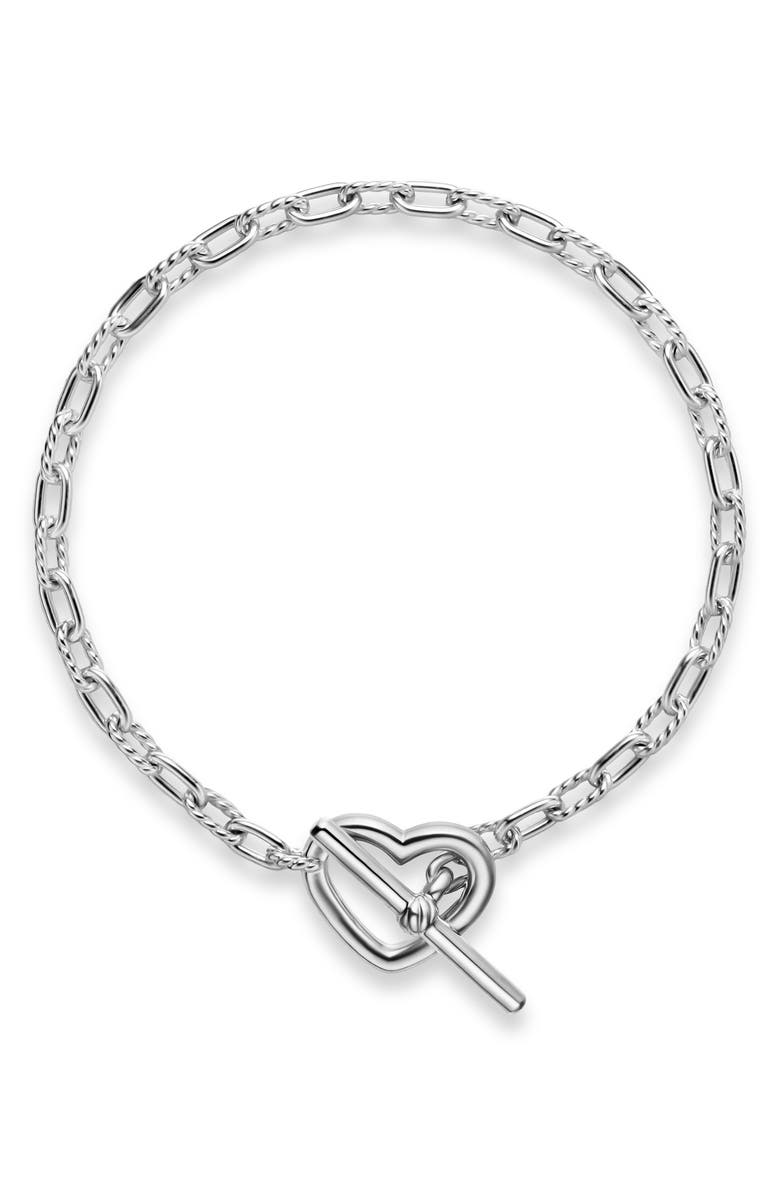 David Yurman DY Madison Sterling Silver Heart Toggle Chain Bracelet, 3mm, Alternate, color, Silver
