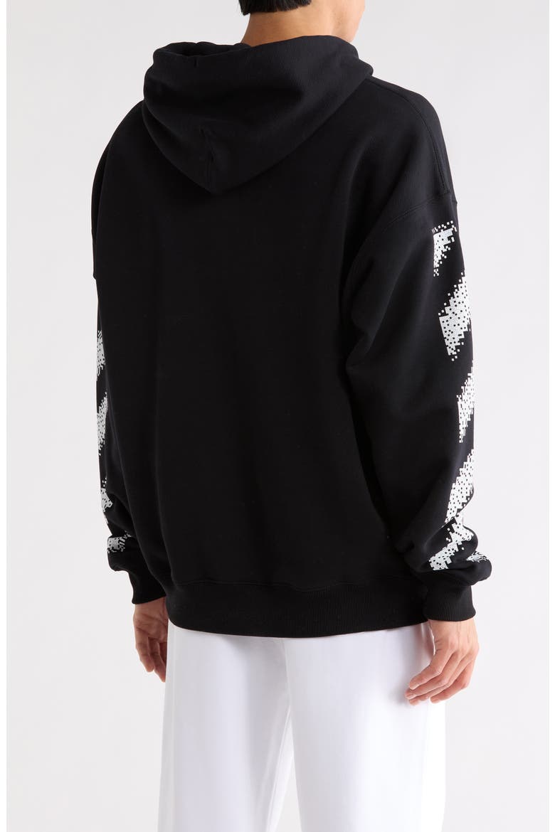 Pixel Diagonal Skate Hoodie, Alternate, color, BLACK-WHITE