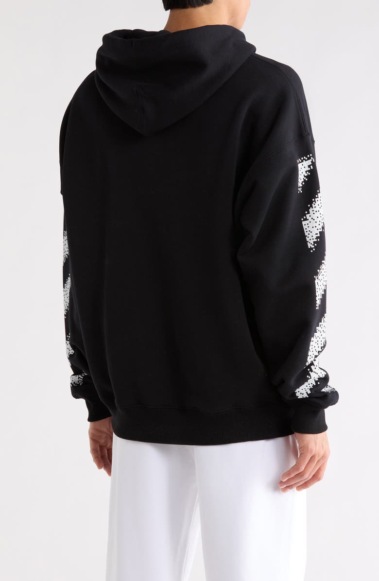 Off-White Pixel Diagonal Skate Hoodie, Alternate, color, Black-White