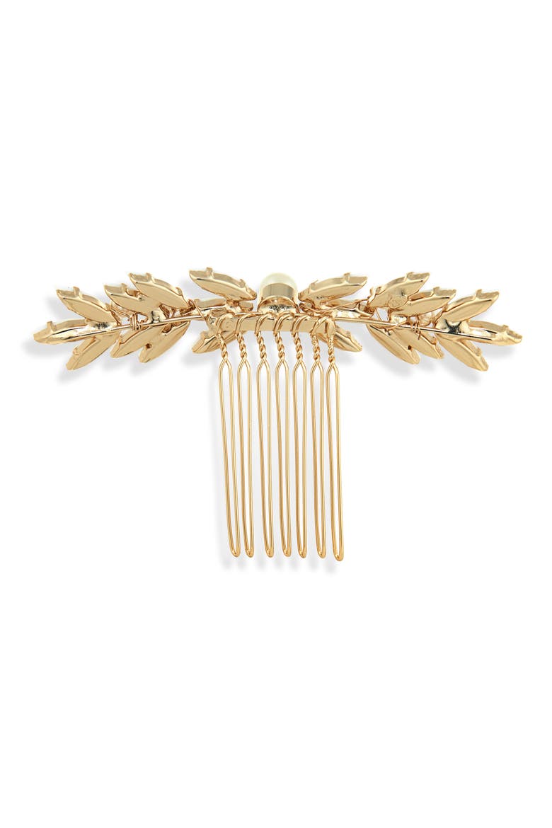 Seira Opal & Faux Pearl Hair Comb, Alternate, color, GOLD