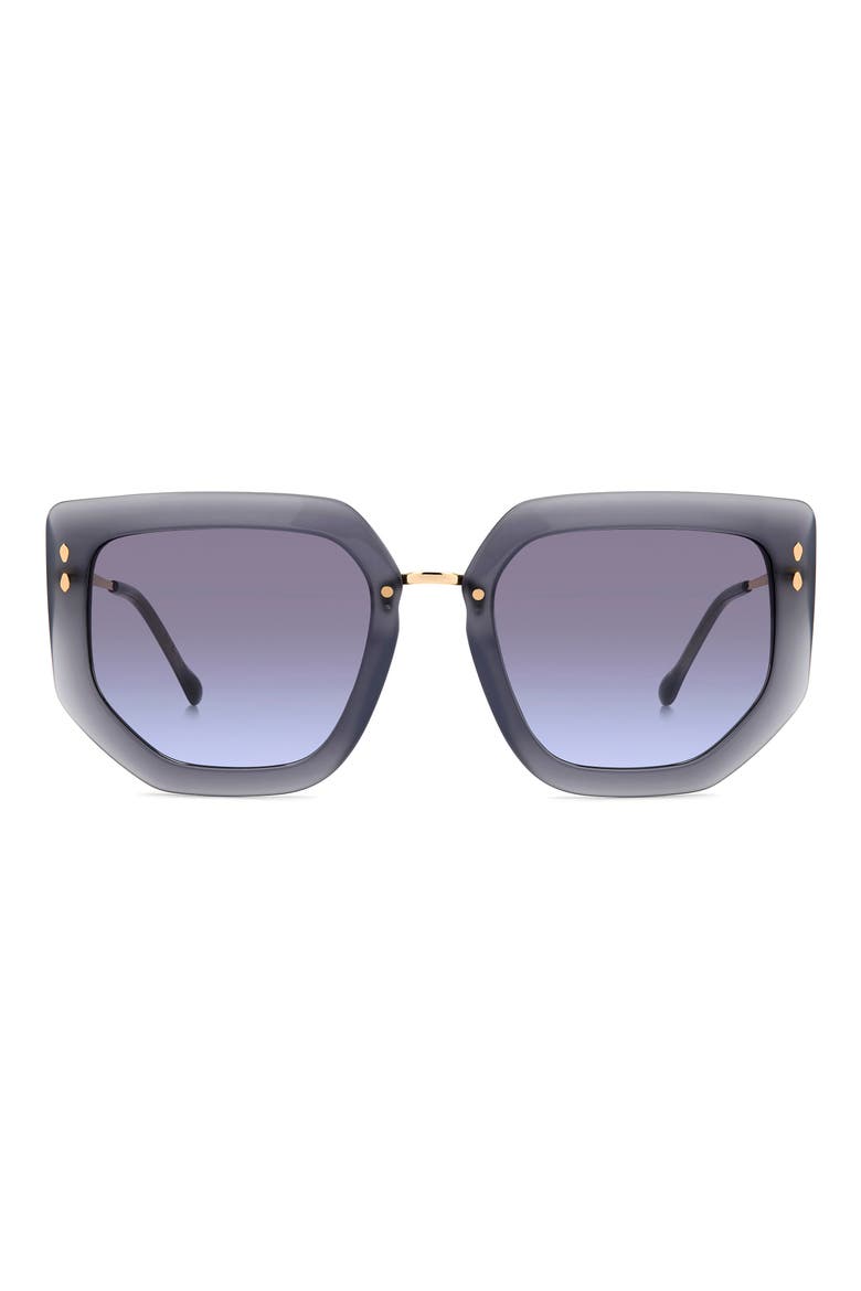 55mm Gradient Cat Eye Sunglasses, Main, color, GREY GOLD/ GREY SHADED BLU