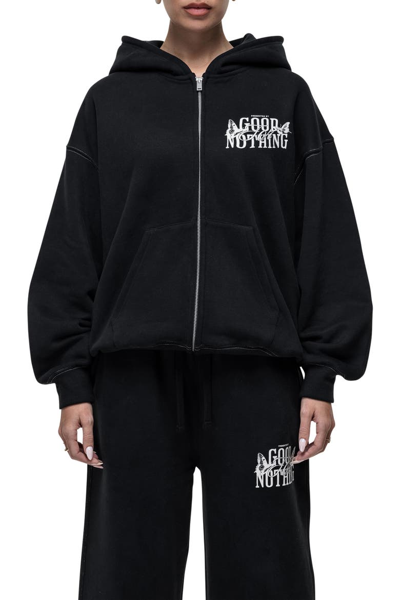 Dakota Black Zip up Hoodie, Main, color, Black