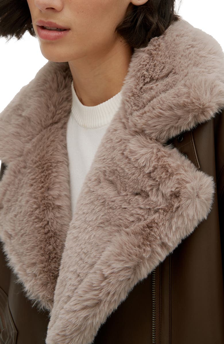 Noize Tezza Faux Fur Lined Faux Leather Jacket, Alternate, color, 