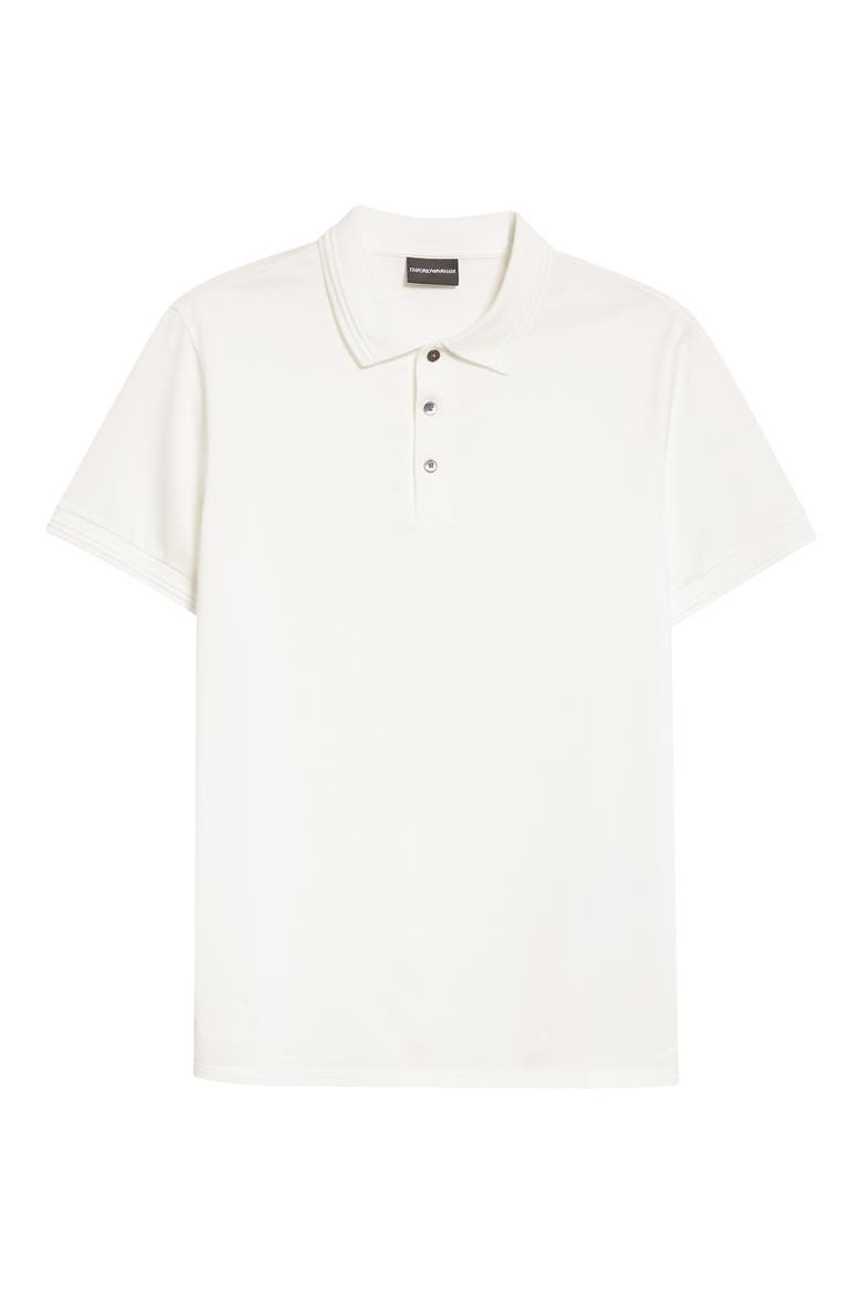 Rib Collar Polo, Alternate, color, WHITE/ LIGHT BLUE