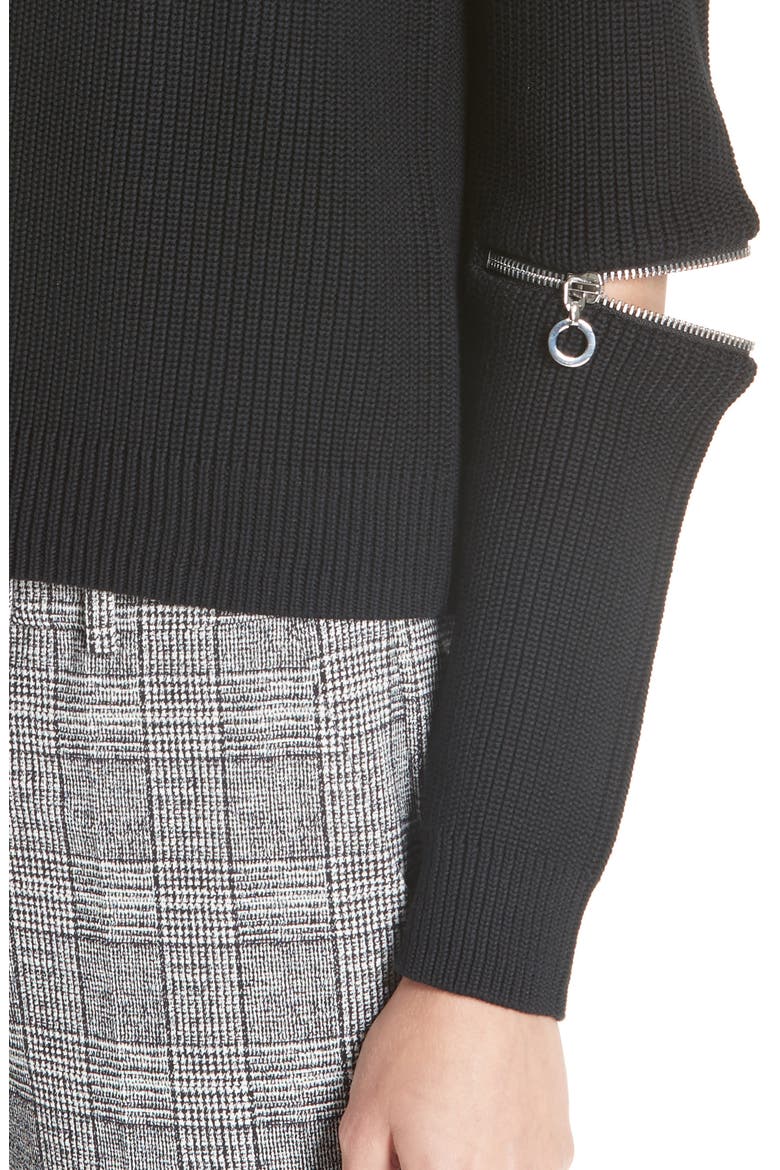 Sailey Cotton Sweater, Alternate, color, BLACK