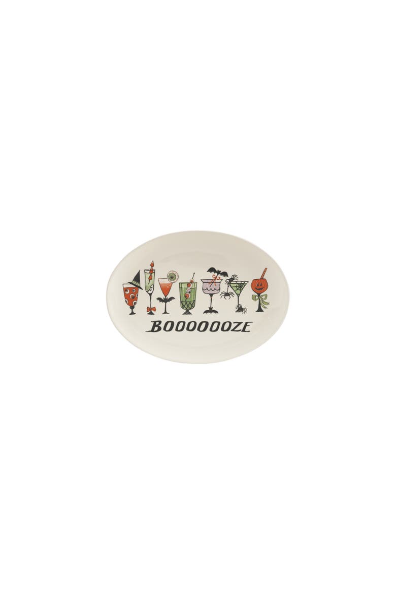 Stoneware Booooooze Halloween Platter, Main, color, Multicolor