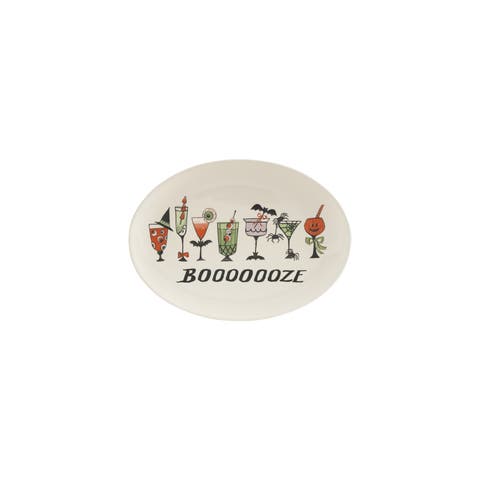 Stoneware Booooooze Halloween Platter