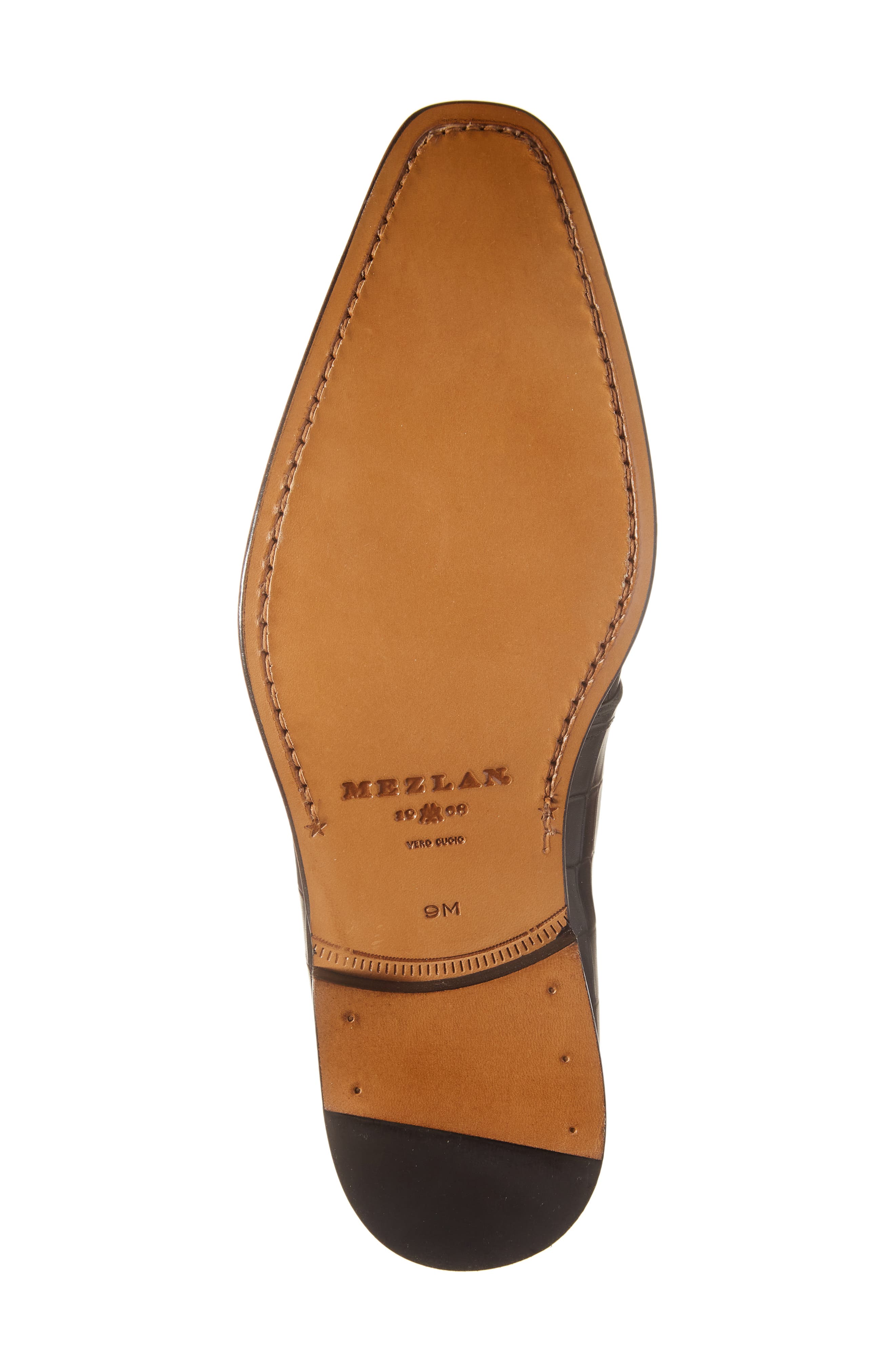 Mezlan Croc Embossed Derby, Alternate, color, Cognac
