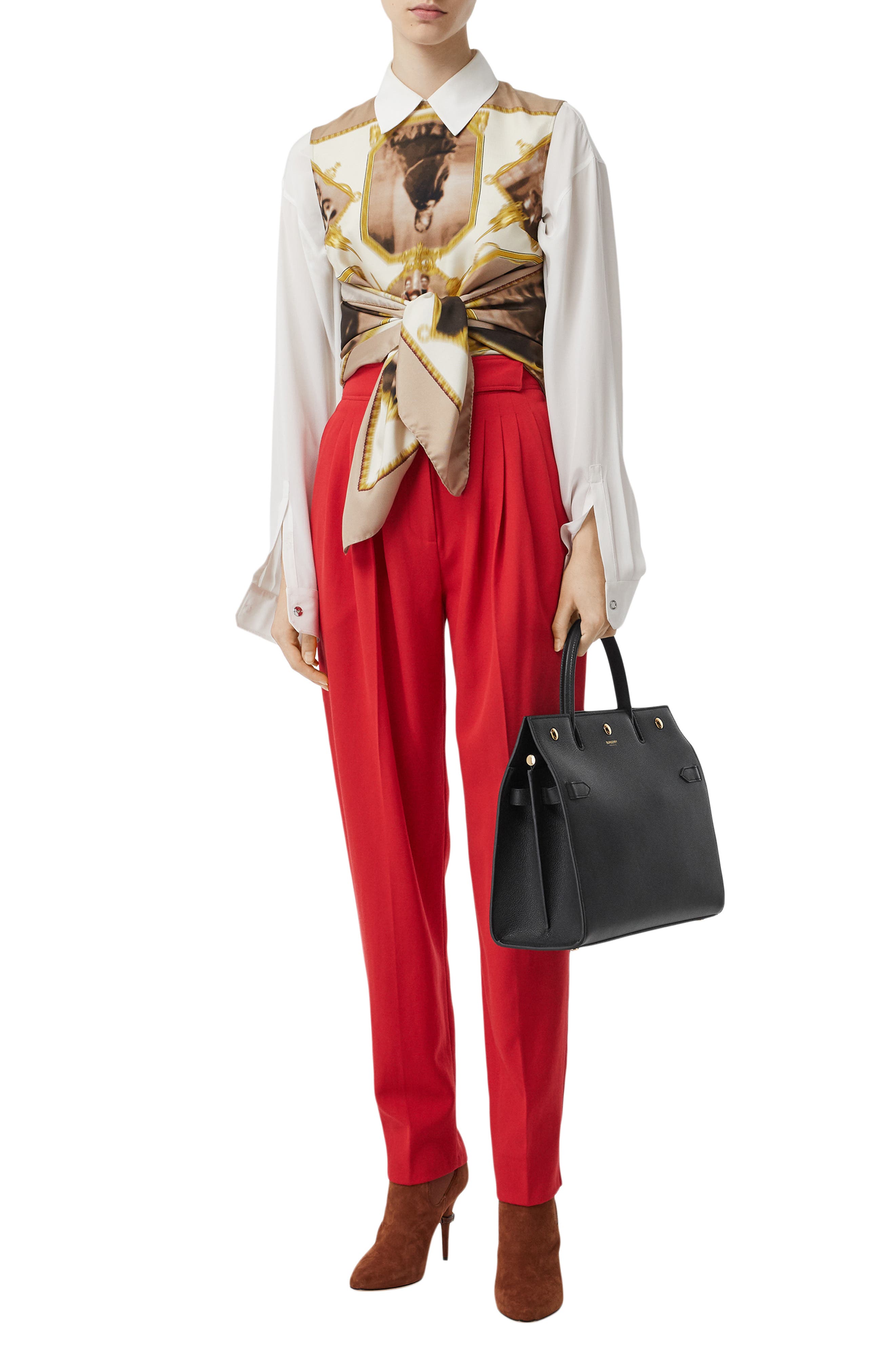 Burberry Medium Title Leather Bag, Alternate, color, 