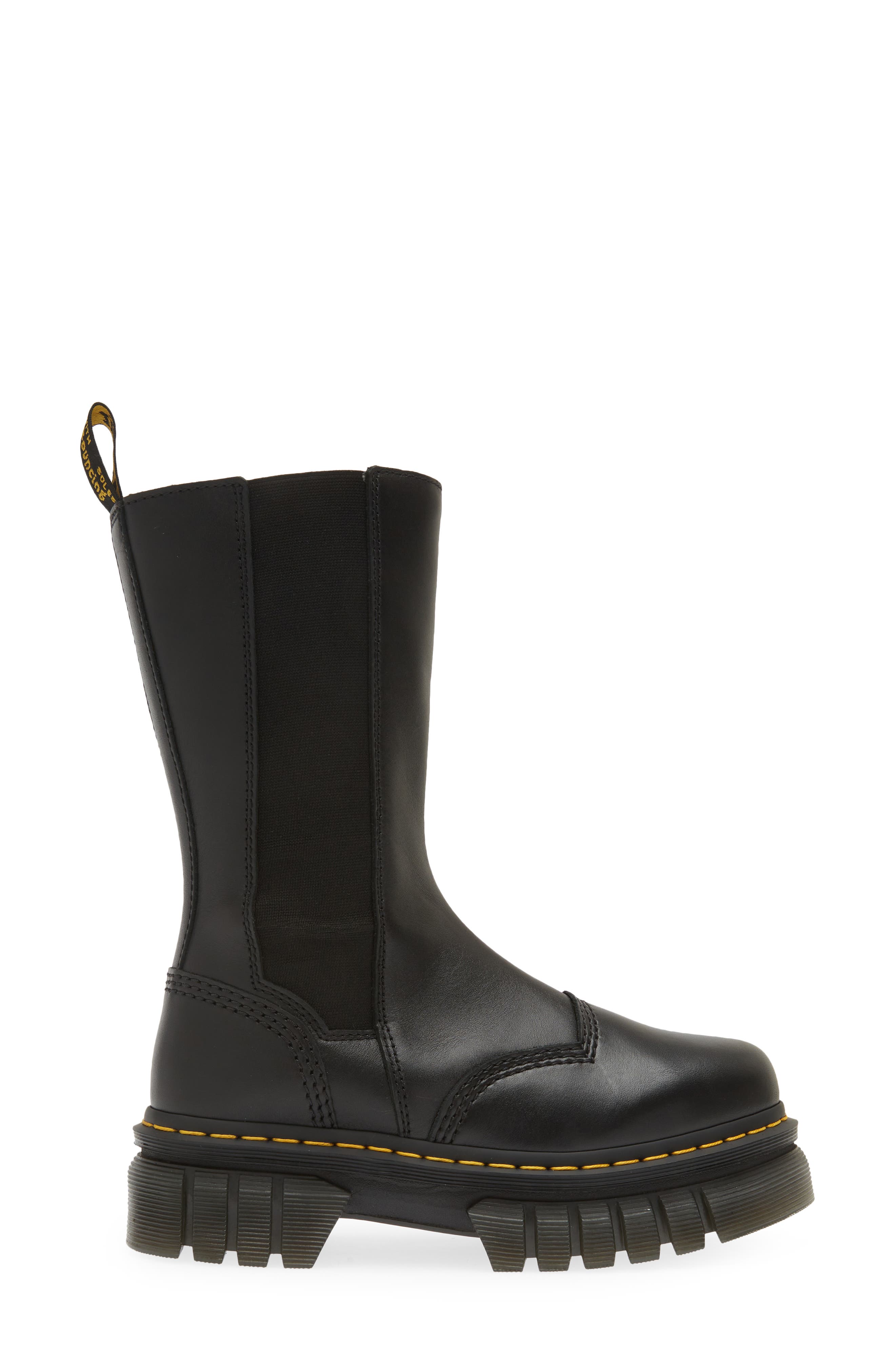 Dr. Martens Audrick Platform Tall Chelsea Boot, Alternate, color, Black Nappa Lux
