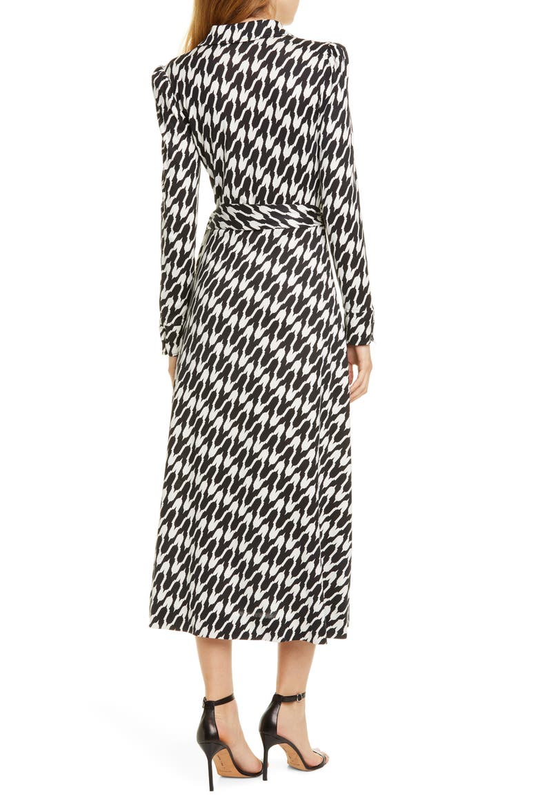 Sana Houndstooth Long Sleeve Dress, Alternate, color, EMPIRE HOUNDSTOOTH IVORY