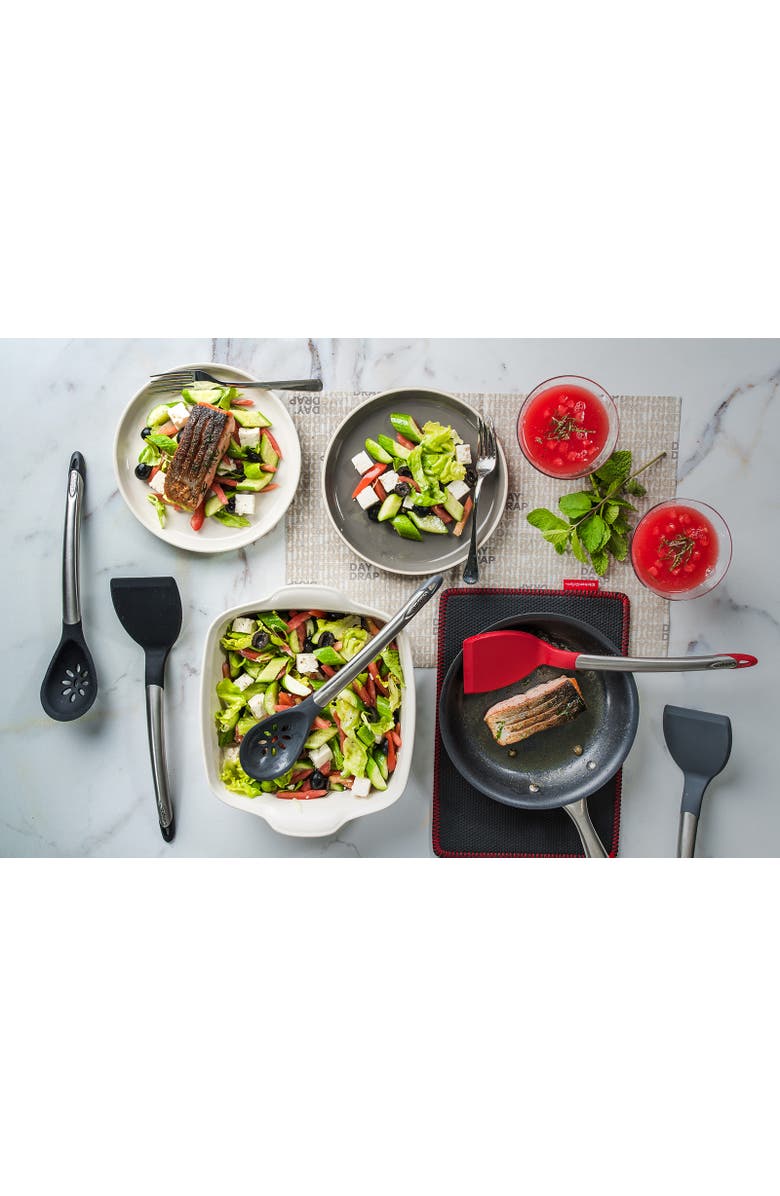 CUISIPRO Silicone & Stainless Steel Turner, Alternate, color, Black