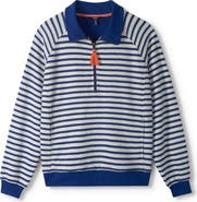 Hatley Mezarine Stripe Quarter Zip Sweatshirt