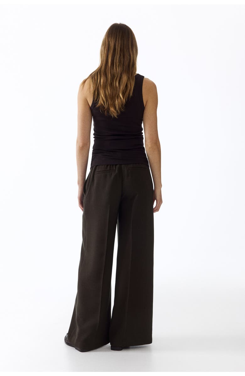H&M Mama Wide Tailored Trousers, Alternate, color, Dark Brown