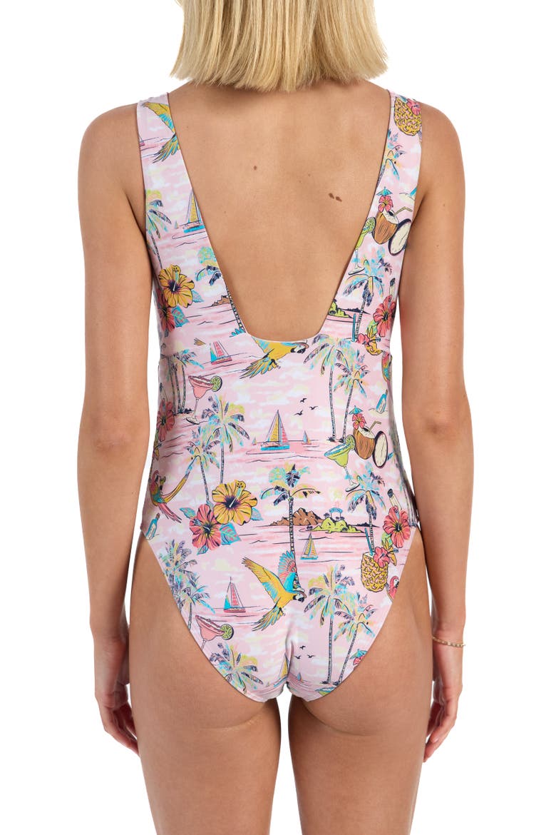 The Margaritaville Wastin' Away Again Sculpt One Piece, Alternate, color, Pink