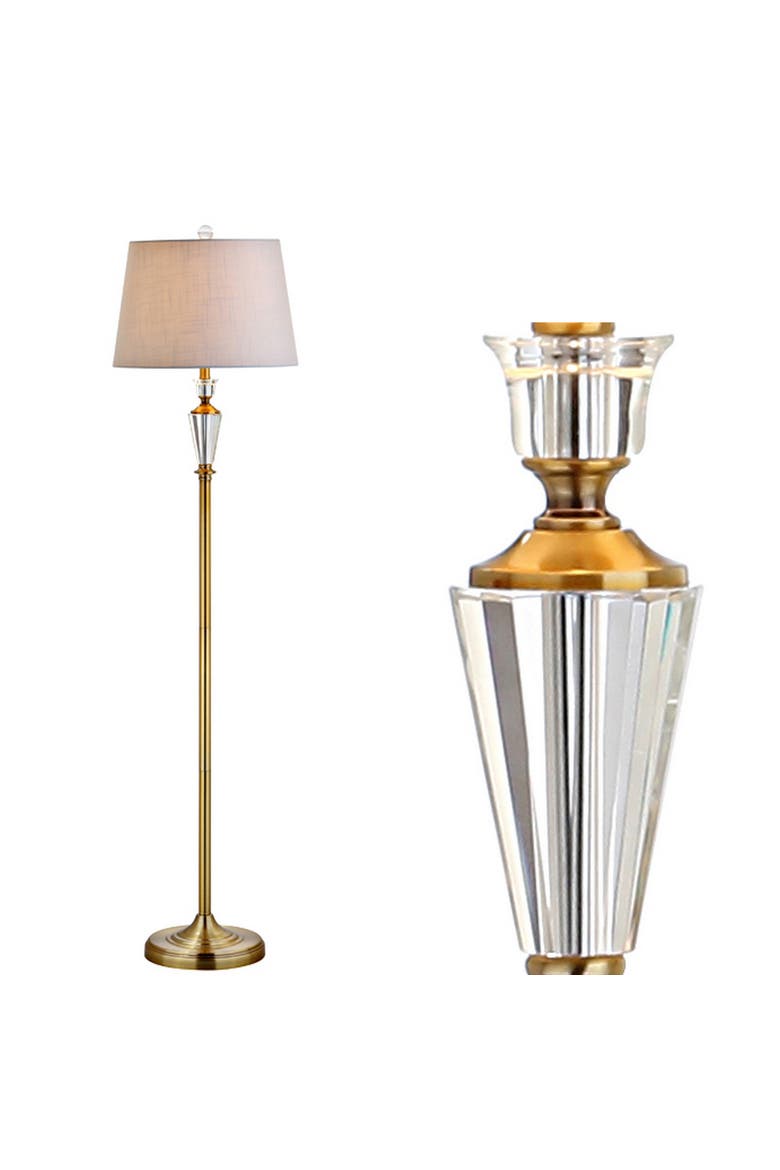 Harper Crystal / Metal LED Floor Lamp, Main, color, Brass Gold/Clear