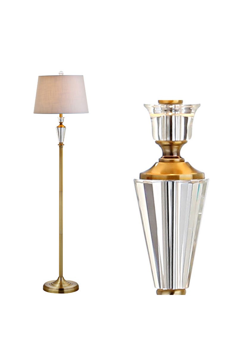 JONATHAN Y Harper Crystal / Metal LED Floor Lamp, Main, color, 