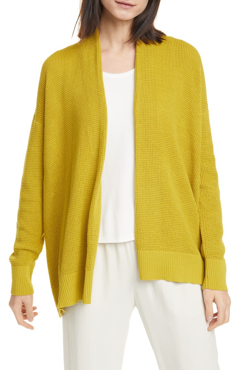 Eileen Fisher Organic Cotton Open Front Cardigan, Main, color,