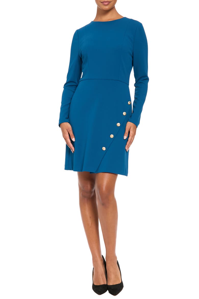 Long Sleeve Sheath Dress, Main, color, POSEIDON BLUE