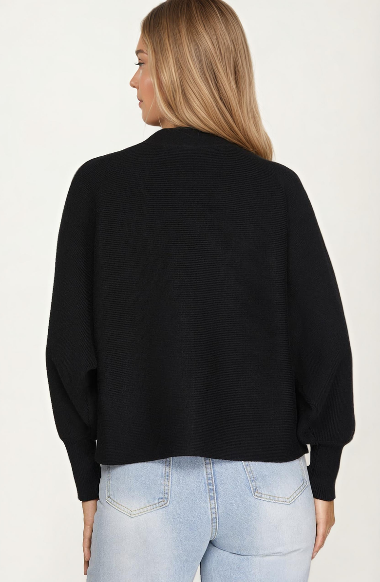 Knit and Lounge Bow Front Knit Cardigan, Alternate, color, Black