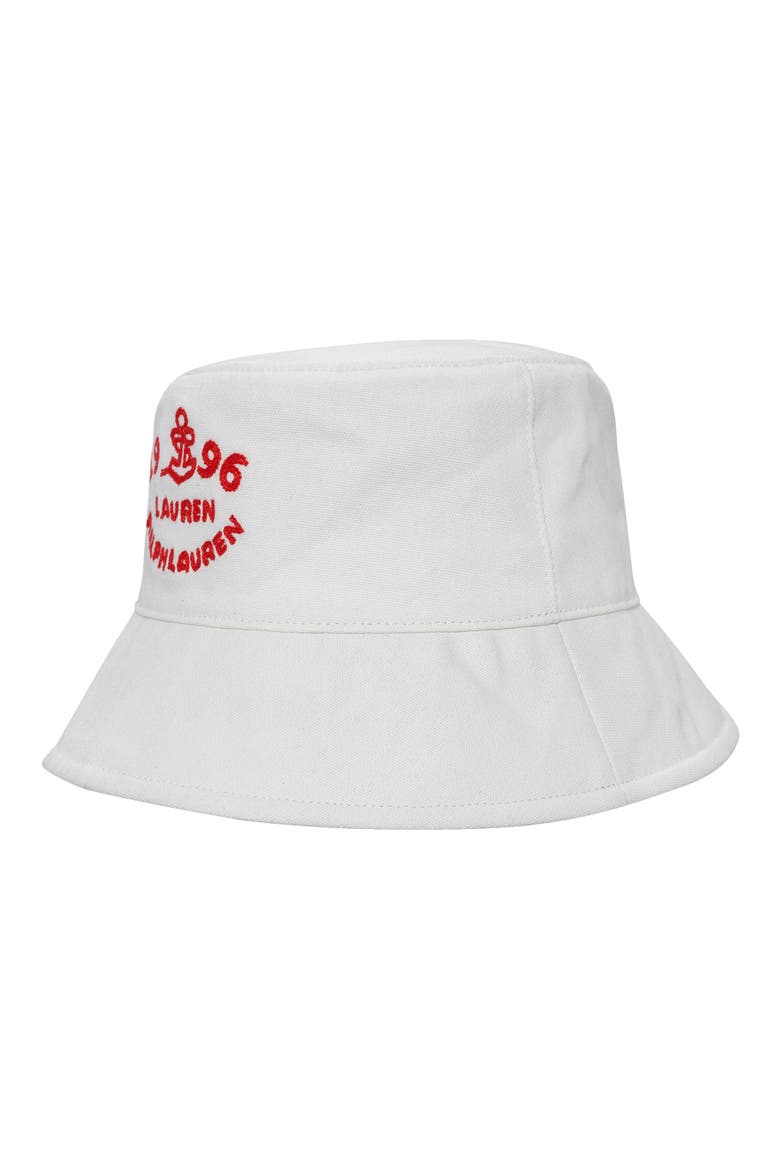 Embroidered Logo Bucket Hat, Alternate, color, CREAM