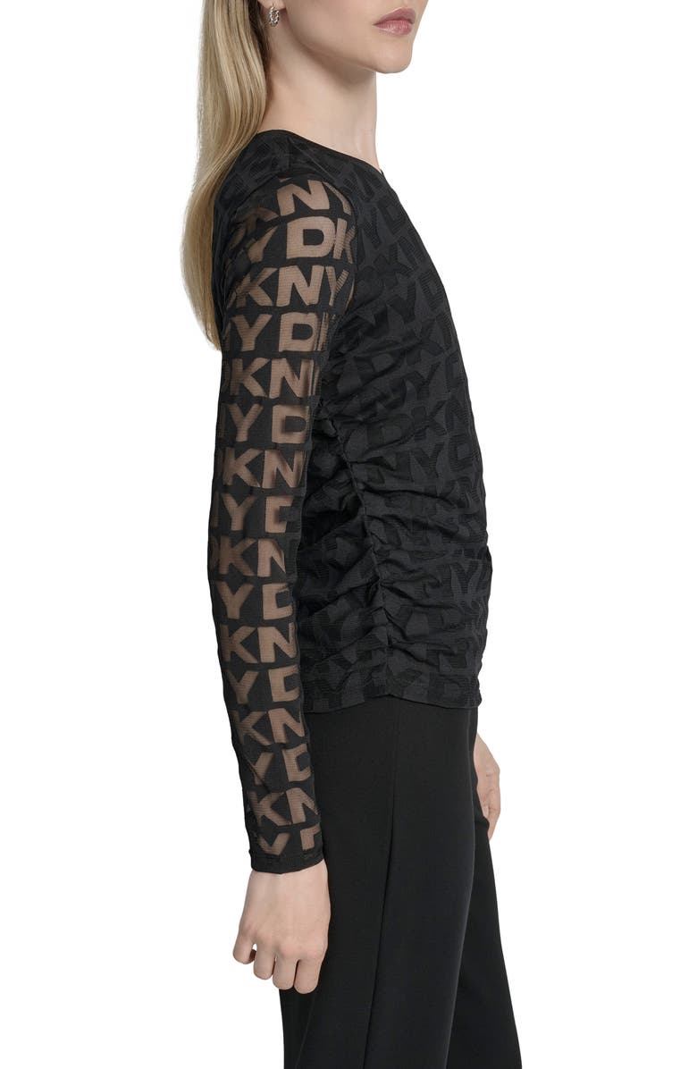 DKNY Logo Monogram Long Sleeve Shirt, Alternate, color, 