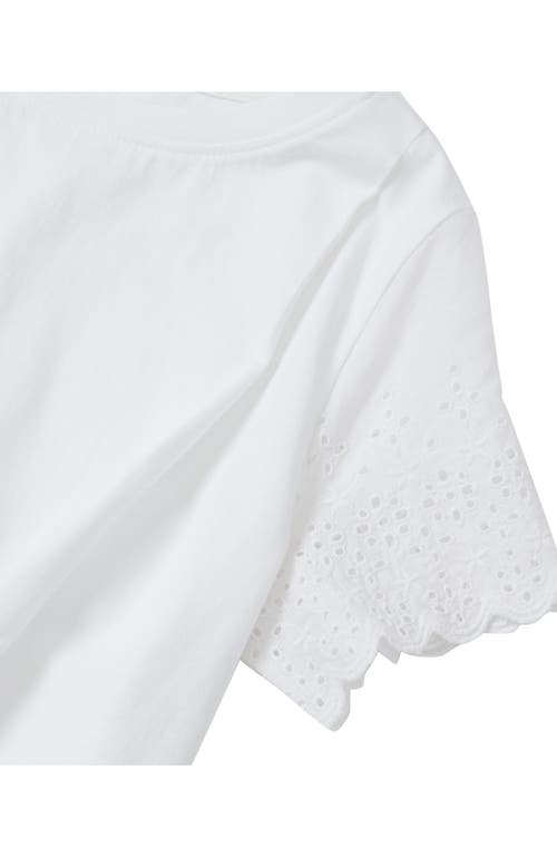 LANDS' END LANDS' END GIRLS FLUTTER EYELET SLEEVE TOP