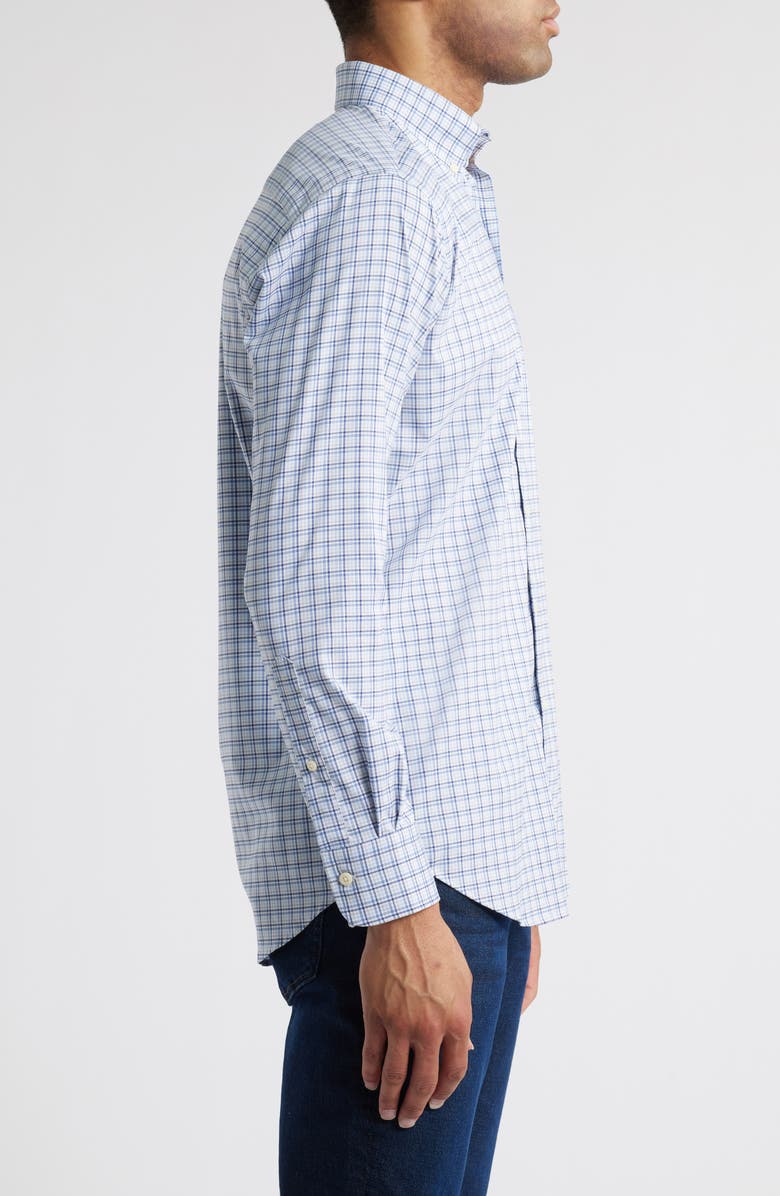 Peter Millar Albert Crown Lite Check Performance Button-Down Shirt, Alternate, color, Blue Freesia