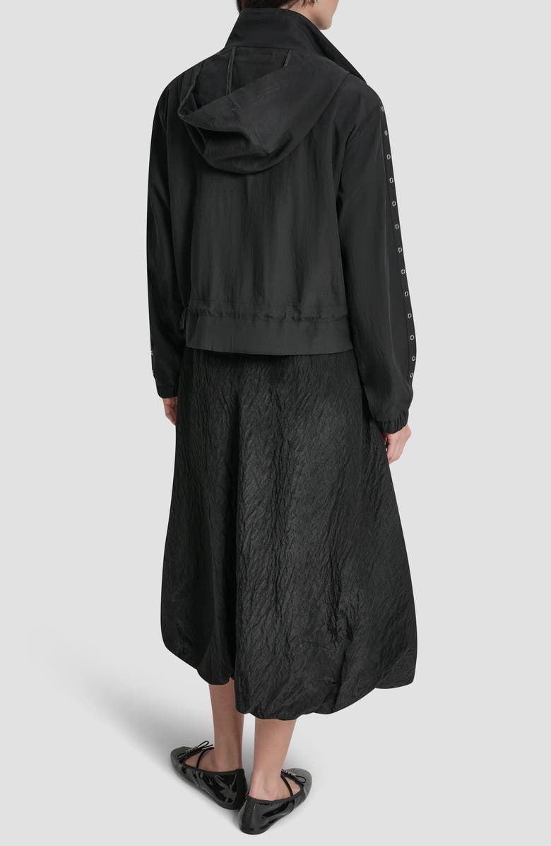 DKNY Studded Hooded Anorak, Alternate, color, Black