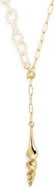 Lele Sadoughi Turritella Faux Pearl Y-Necklace