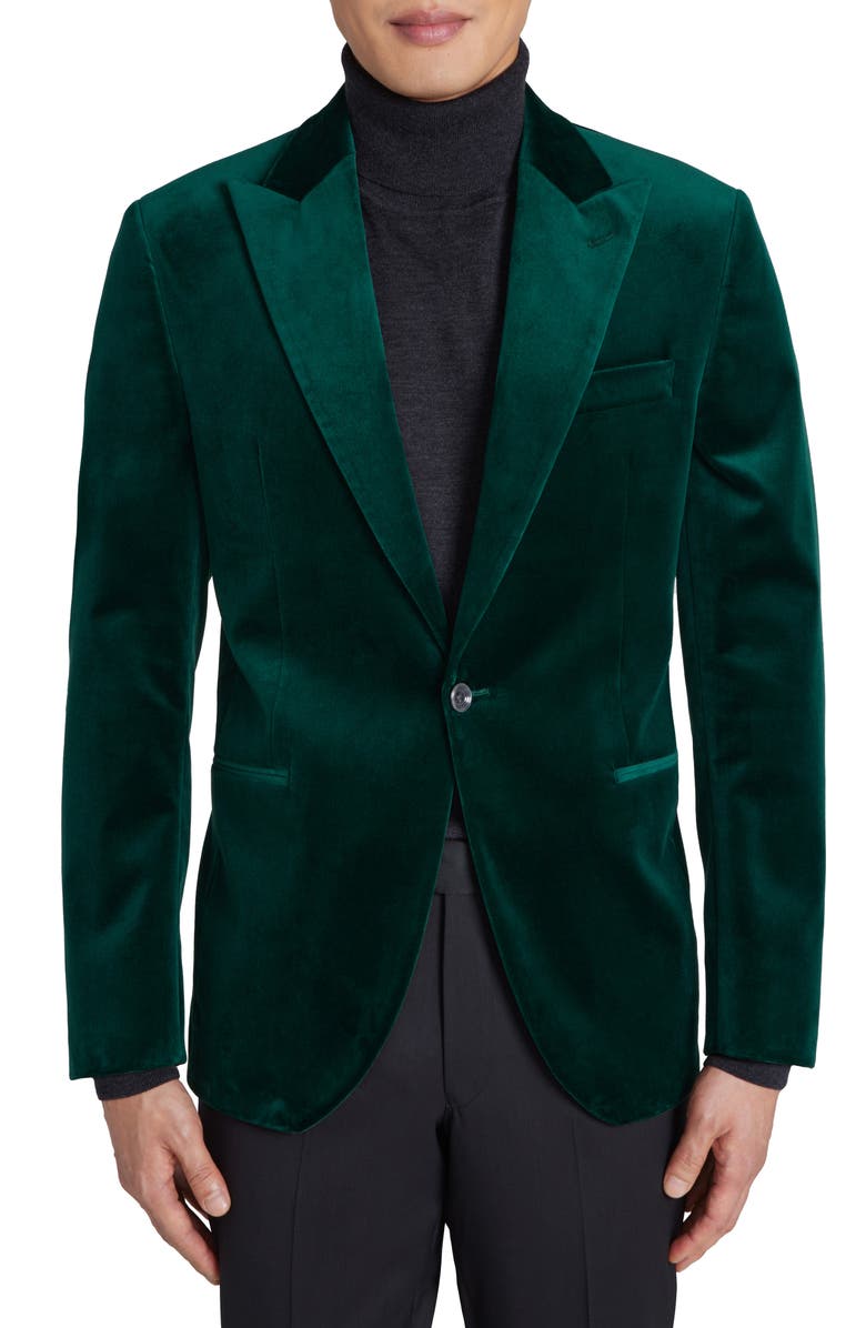Jack Victor Erie Peaked Lapel Velvet Tuxedo Jacket, Alternate, color, 